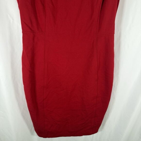 Talbots Knee Length Dress Women's 6 Red Sleeveless Zip Back Round Neck - Picture 3 of 11